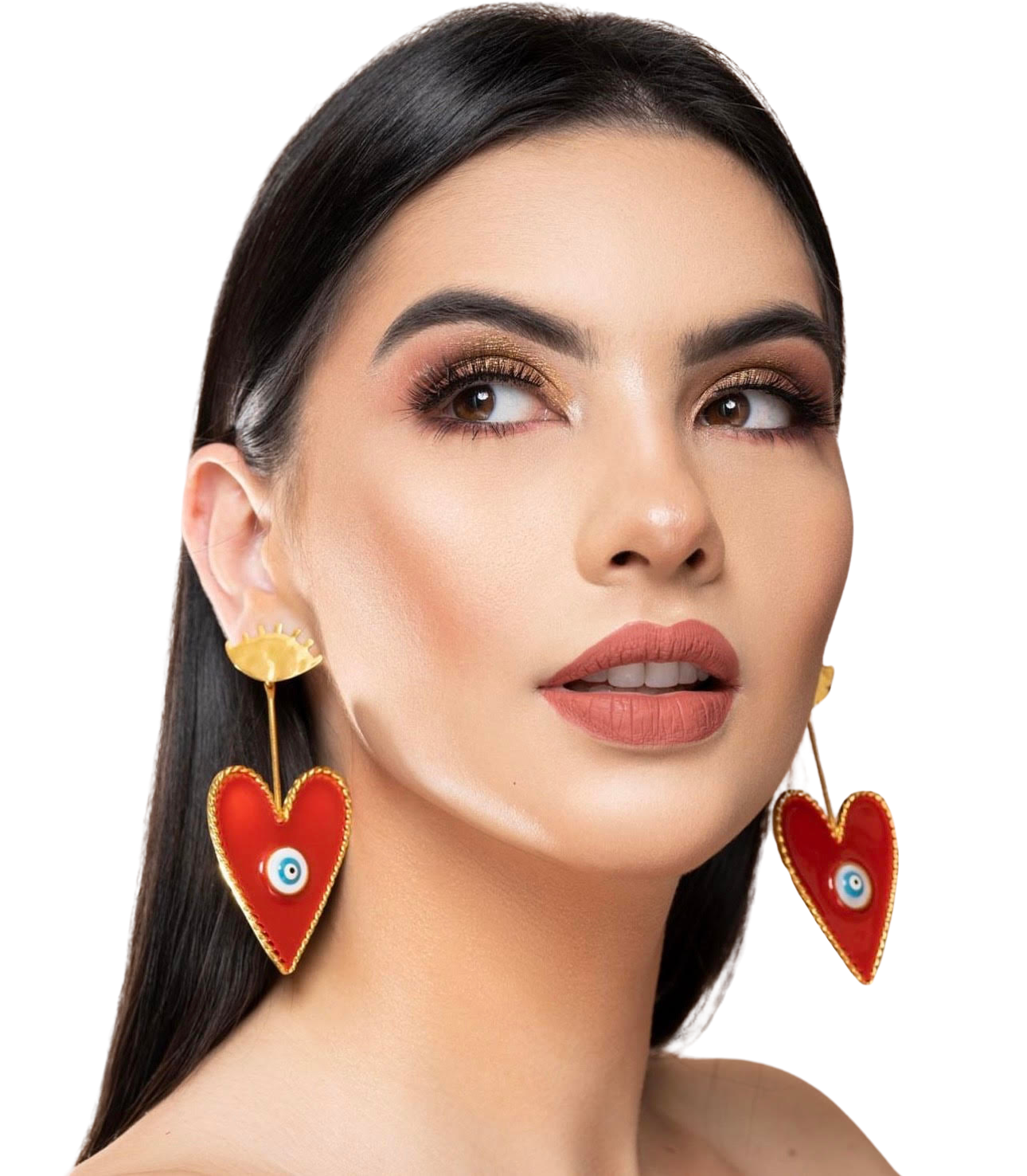 Aretes ojo de Corazón